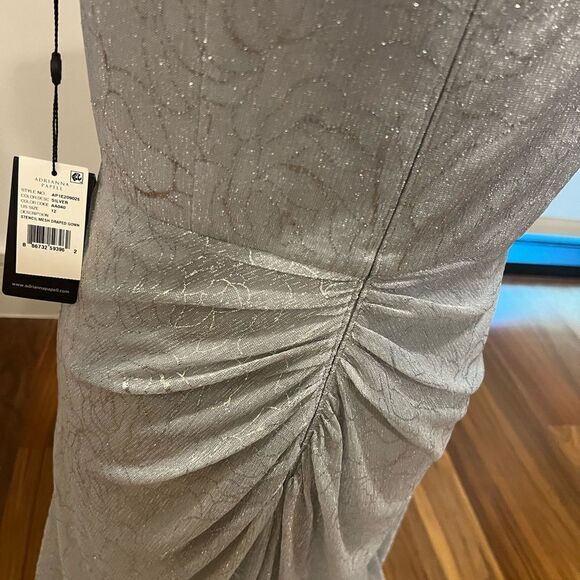 Adrianna Pappel silver gown size 12 NWT - Picture 12 of 16